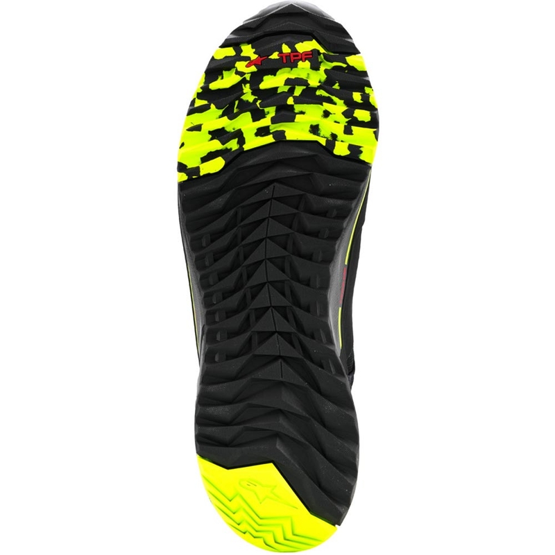 Moto škornji Alpinestars CR-X Drystar črno-temno sivo-fluo rumeni