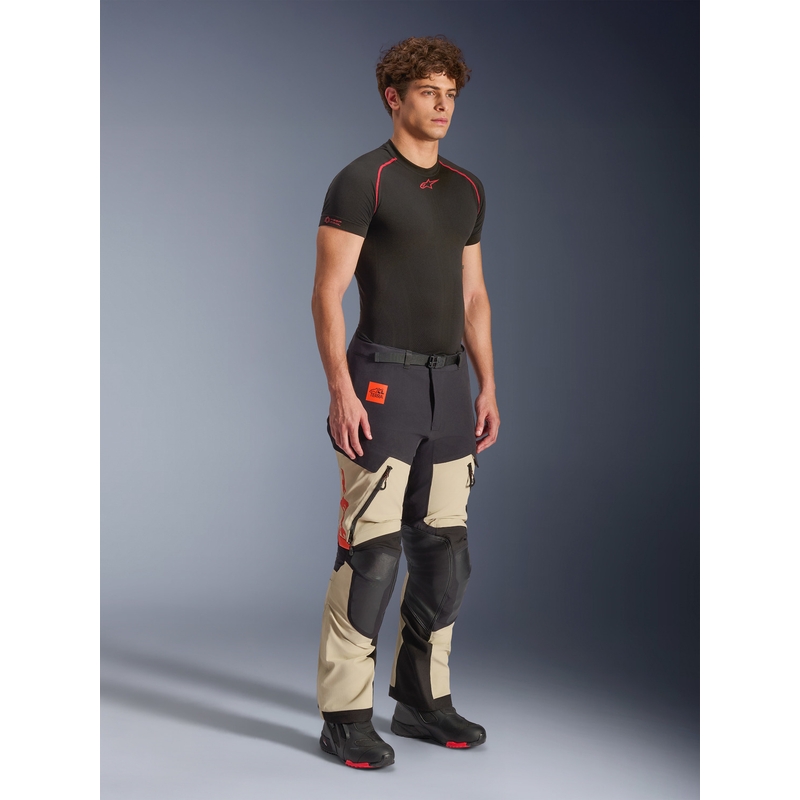 Moto hlače Alpinestars Halo PRO Drystar XF krem-črne-rdeče