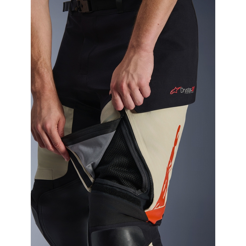 Moto hlače Alpinestars Halo PRO Drystar XF krem-črne-rdeče