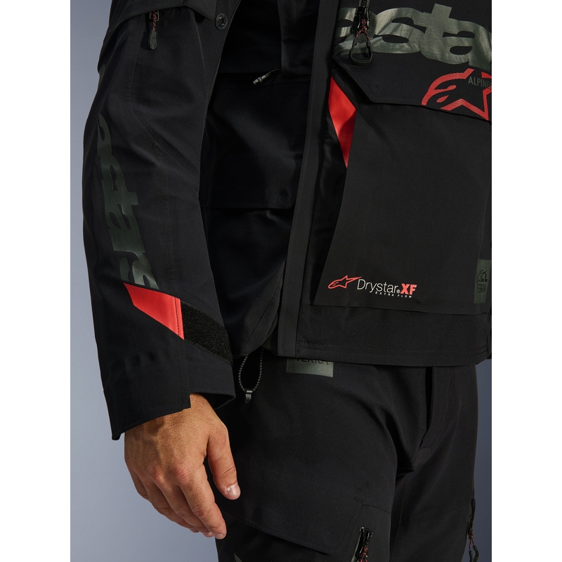Moto jakna Alpinestars Halo PRO Drystar XF črno-temno sivo-rdeča