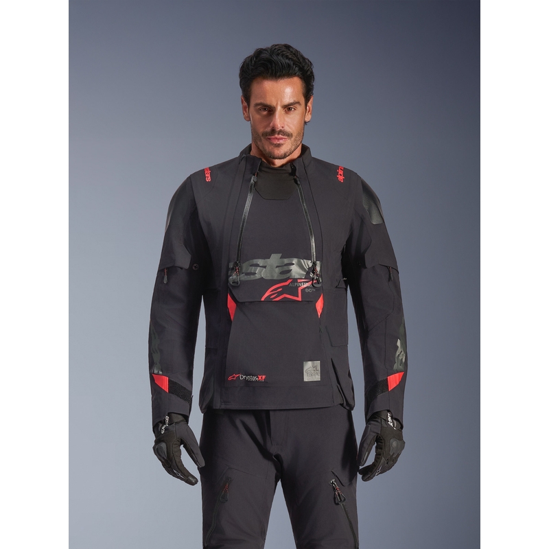 Moto jakna Alpinestars Halo PRO Drystar XF črno-temno sivo-rdeča