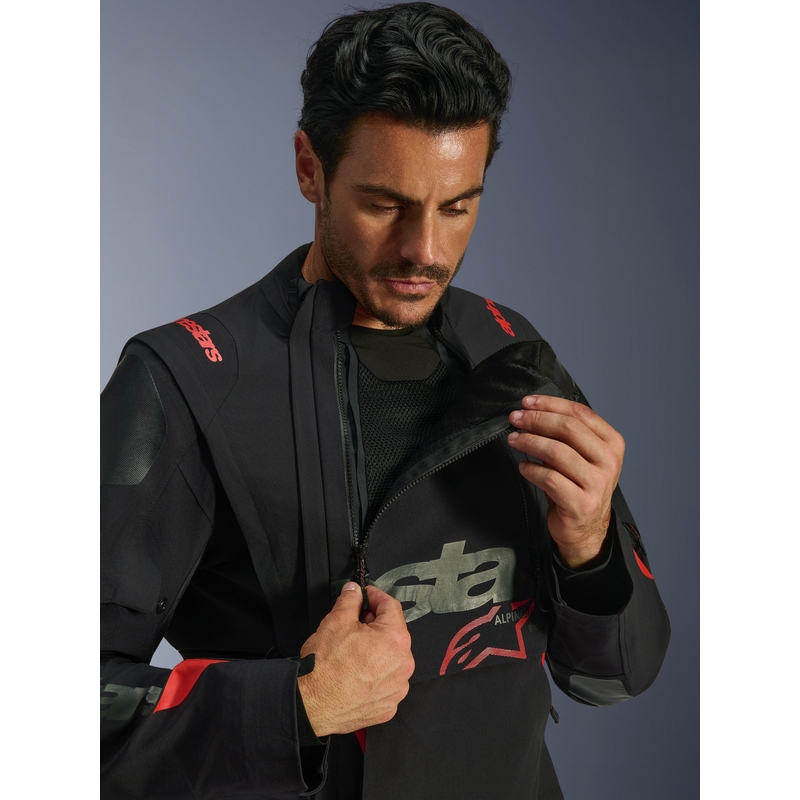 Moto jakna Alpinestars Halo PRO Drystar XF črno-temno sivo-rdeča