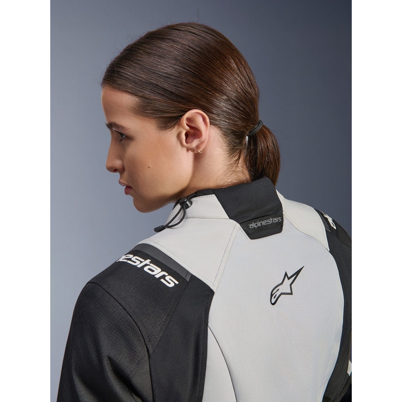 Ženska motoristična jakna Alpinestars Stella Andes V4 Drystar, temno siva-svetlo siva-črna-fluo rumena
