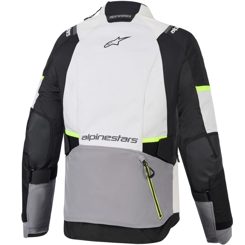 Ženska motoristična jakna Alpinestars Stella Andes V4 Drystar, temno siva-svetlo siva-črna-fluo rumena