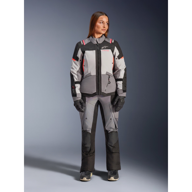 Ženska motoristična jakna Alpinestars Stella Andes V4 Drystar temno siva-svetlo siva-črna-rdeča