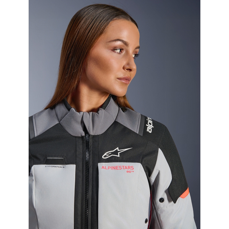 Ženska motoristična jakna Alpinestars Stella Andes V4 Drystar temno siva-svetlo siva-črna-rdeča