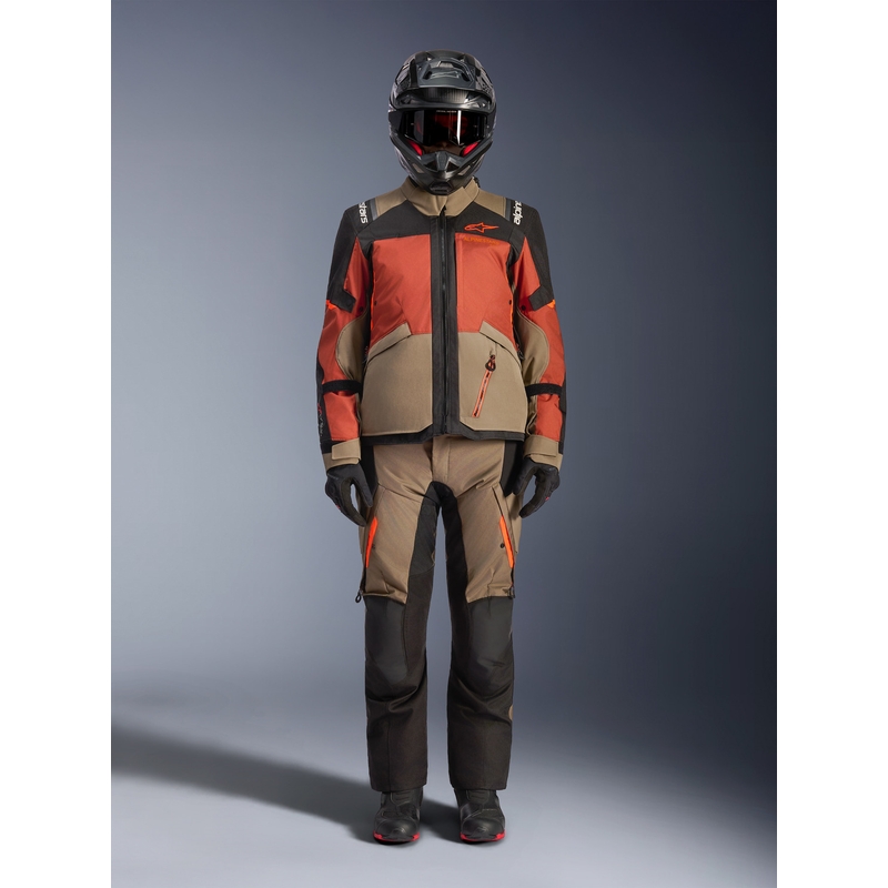 Moto jakna Alpinestars Andes V4 Drystar svetlo rjava-temno oranžna-črna