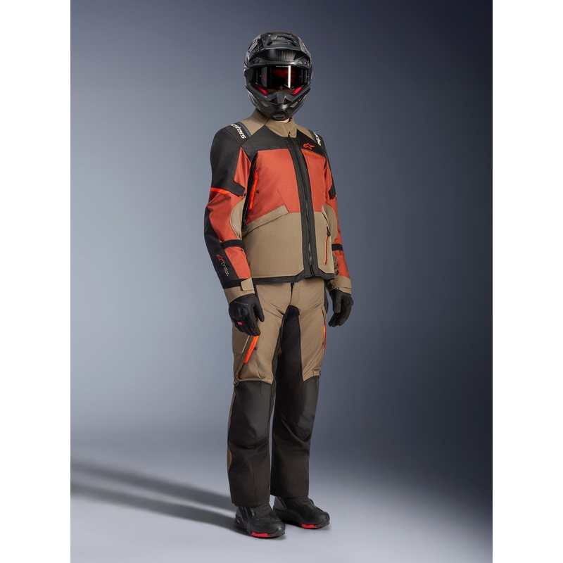 Moto jakna Alpinestars Andes V4 Drystar svetlo rjava-temno oranžna-črna