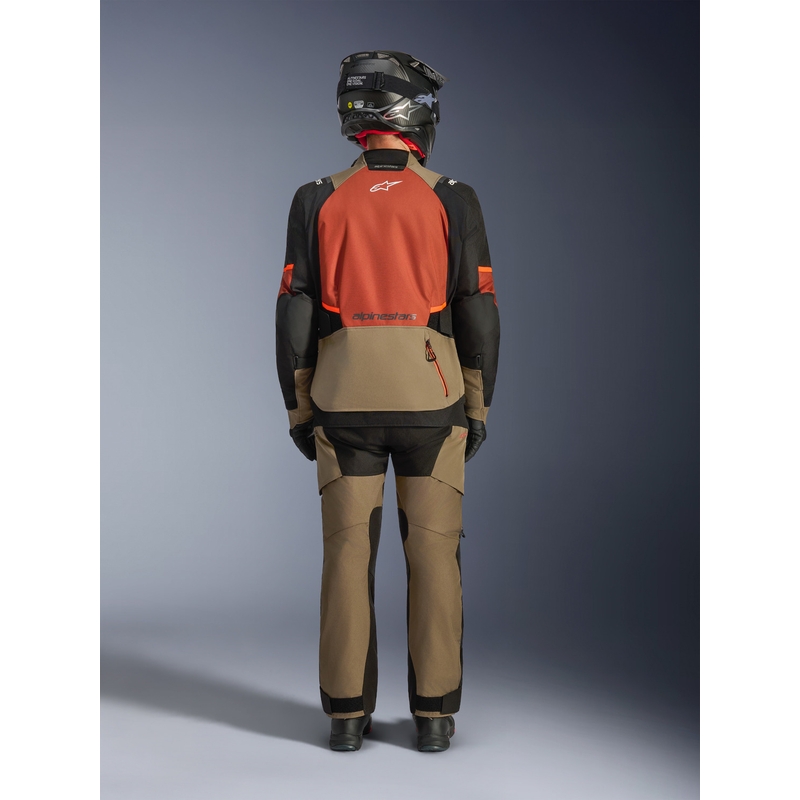 Moto jakna Alpinestars Andes V4 Drystar svetlo rjava-temno oranžna-črna