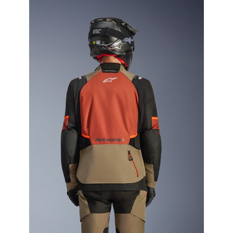Moto jakna Alpinestars Andes V4 Drystar svetlo rjava-temno oranžna-črna