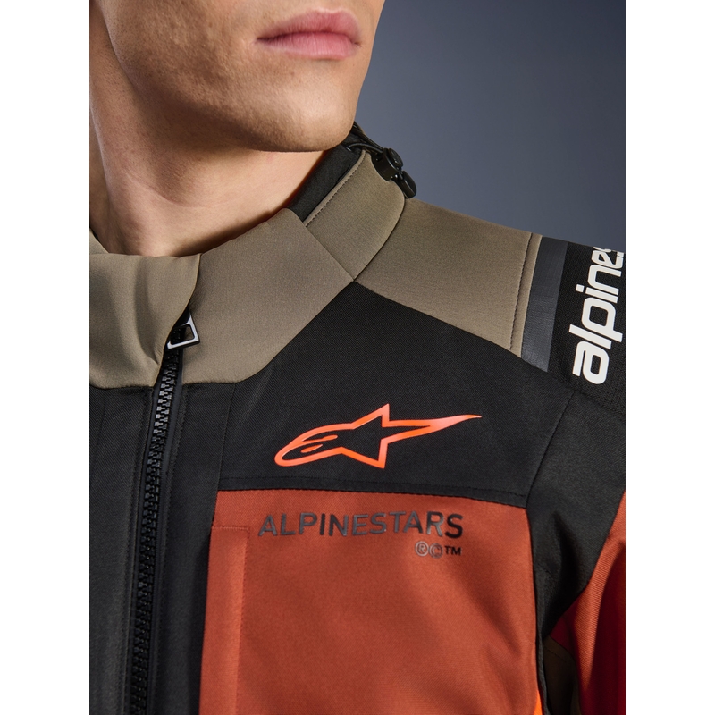 Moto jakna Alpinestars Andes V4 Drystar svetlo rjava-temno oranžna-črna
