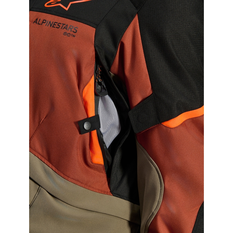 Moto jakna Alpinestars Andes V4 Drystar svetlo rjava-temno oranžna-črna
