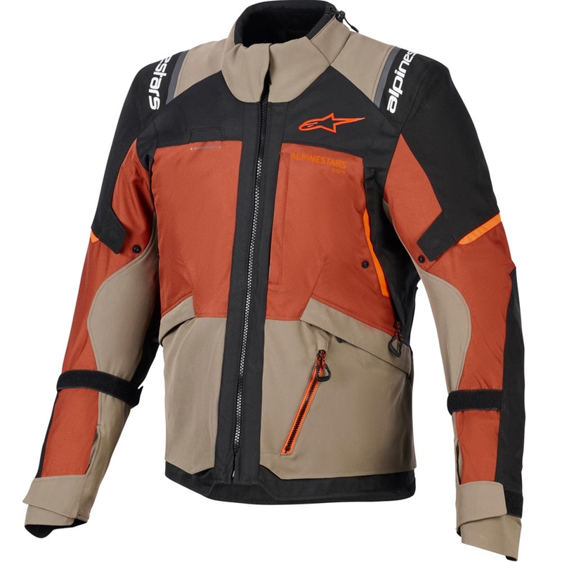 Moto jakna Alpinestars Andes V4 Drystar svetlo rjava-temno oranžna-črna