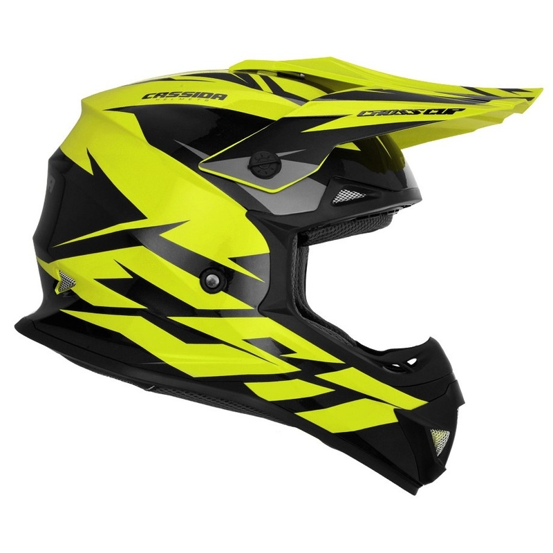 Cassida Cross Cup Two motokros čelada črno-sivo-fluo rumena