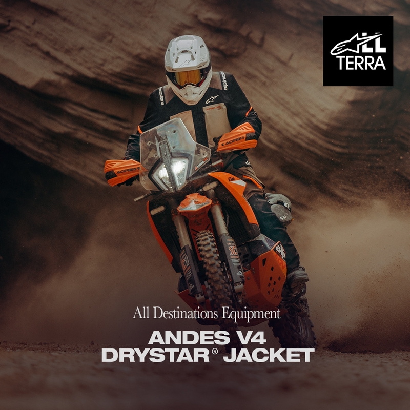 Moto jakna Alpinestars Andes V4 Drystar krem-svetlo rjava-črna-fluo oranžna