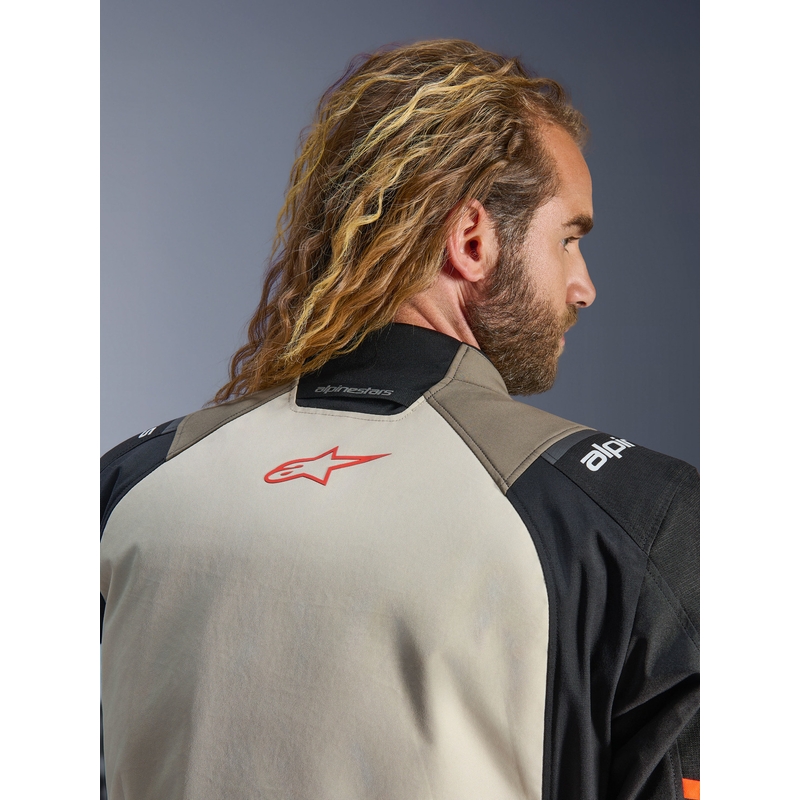 Moto jakna Alpinestars Andes V4 Drystar krem-svetlo rjava-črna-fluo oranžna