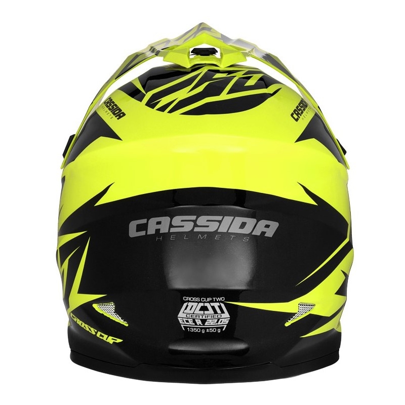Cassida Cross Cup Two motokros čelada črno-sivo-fluo rumena