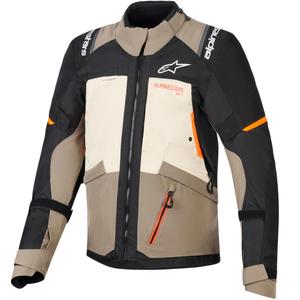 Moto jakna Alpinestars Andes V4 Drystar krem-svetlo rjava-črna-fluo oranžna
