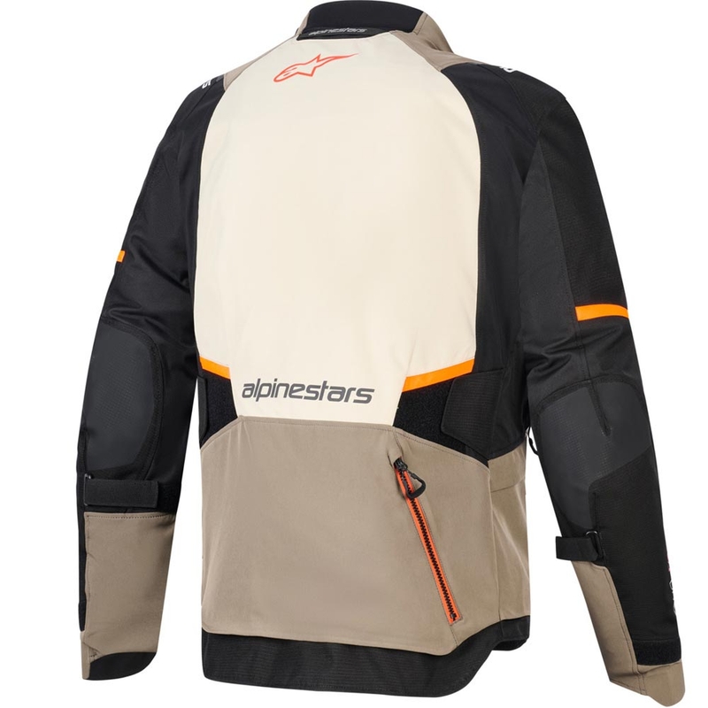 Moto jakna Alpinestars Andes V4 Drystar krem-svetlo rjava-črna-fluo oranžna