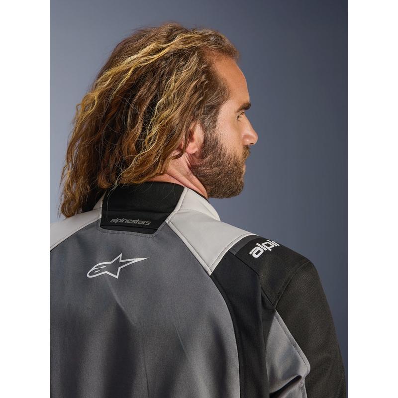 Moto jakna Alpinestars Andes V4 Drystar temno siva-svetlo siva-črna-fluo rumena