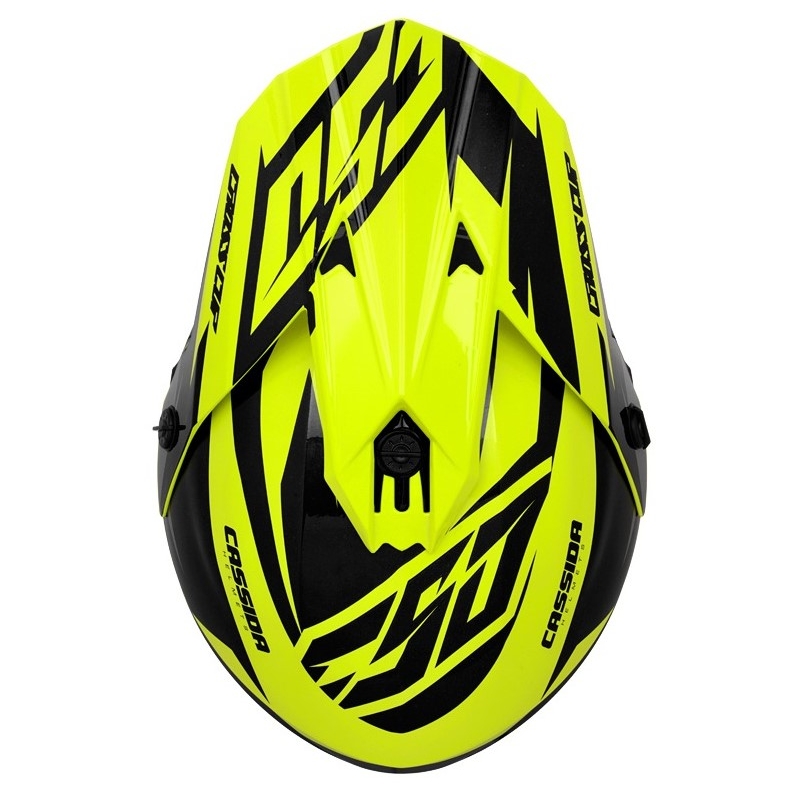 Cassida Cross Cup Two motokros čelada črno-sivo-fluo rumena