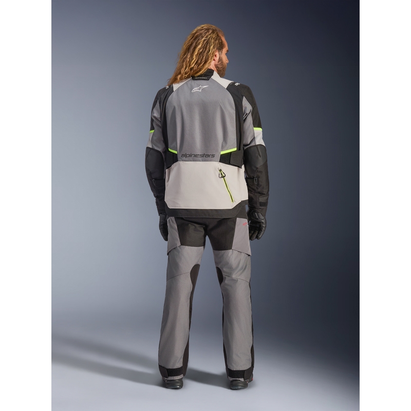 Moto jakna Alpinestars Andes V4 Drystar temno siva-svetlo siva-črna-fluo rumena