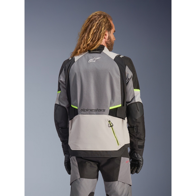 Moto jakna Alpinestars Andes V4 Drystar temno siva-svetlo siva-črna-fluo rumena