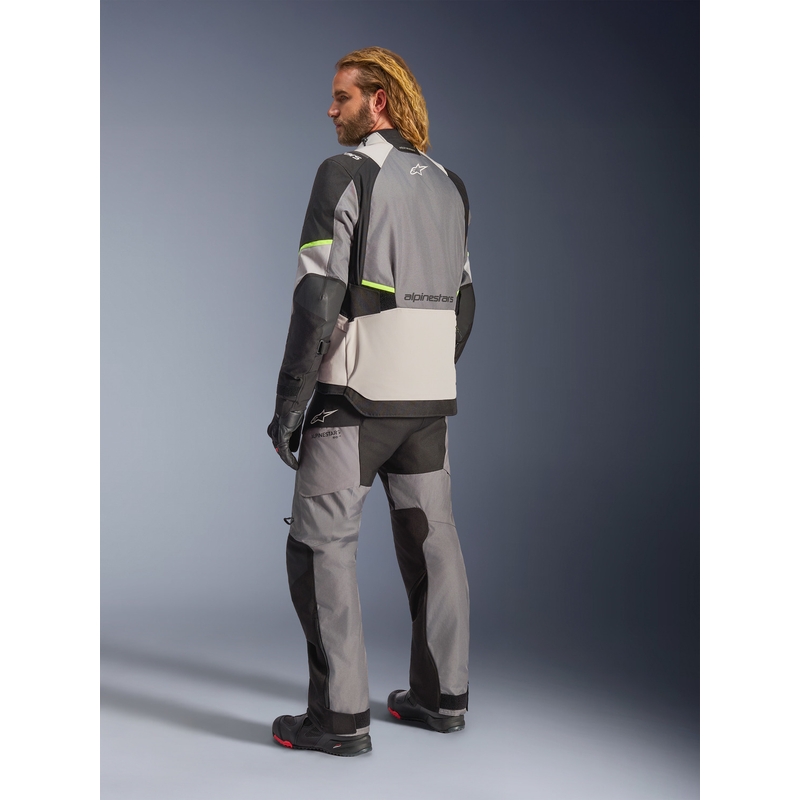 Moto jakna Alpinestars Andes V4 Drystar temno siva-svetlo siva-črna-fluo rumena