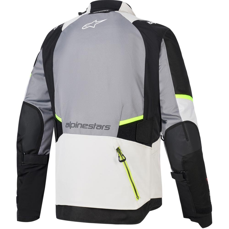 Moto jakna Alpinestars Andes V4 Drystar temno siva-svetlo siva-črna-fluo rumena