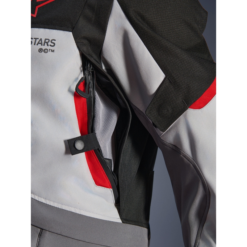 Moto jakna Alpinestars Andes V4 Drystar temno siva-svetlo siva-črna-rdeča