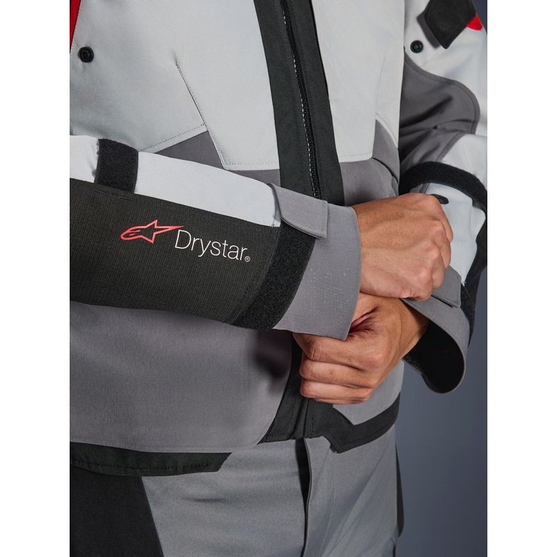 Moto jakna Alpinestars Andes V4 Drystar temno siva-svetlo siva-črna-rdeča