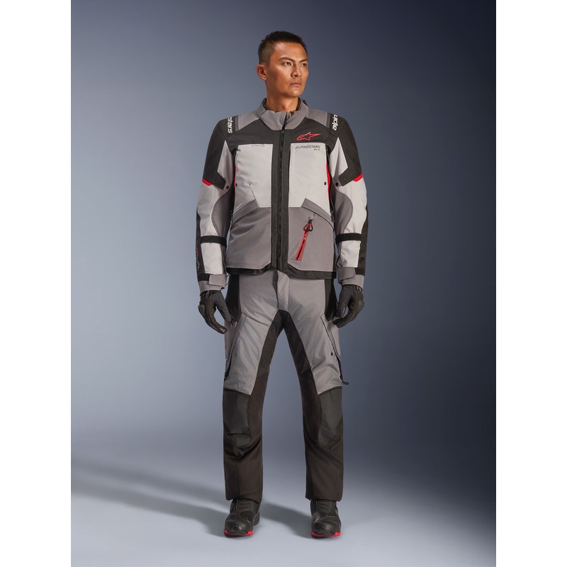 Moto jakna Alpinestars Andes V4 Drystar temno siva-svetlo siva-črna-rdeča