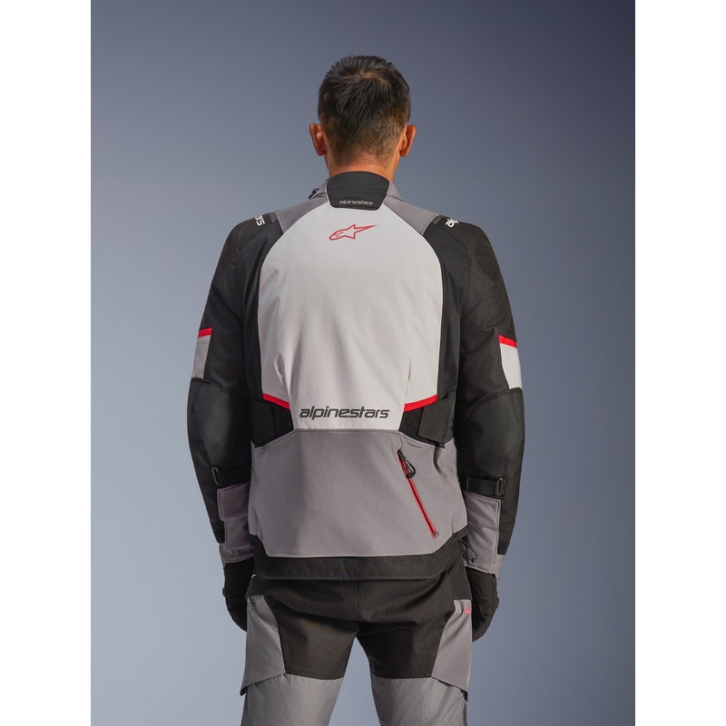 Moto jakna Alpinestars Andes V4 Drystar temno siva-svetlo siva-črna-rdeča