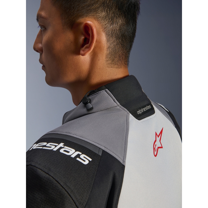 Moto jakna Alpinestars Andes V4 Drystar temno siva-svetlo siva-črna-rdeča
