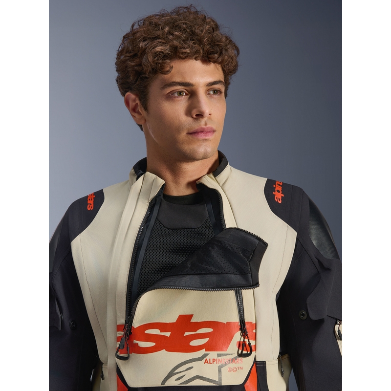 Moto jakna Alpinestars Halo PRO Drystar XF krem-črna-rdeča