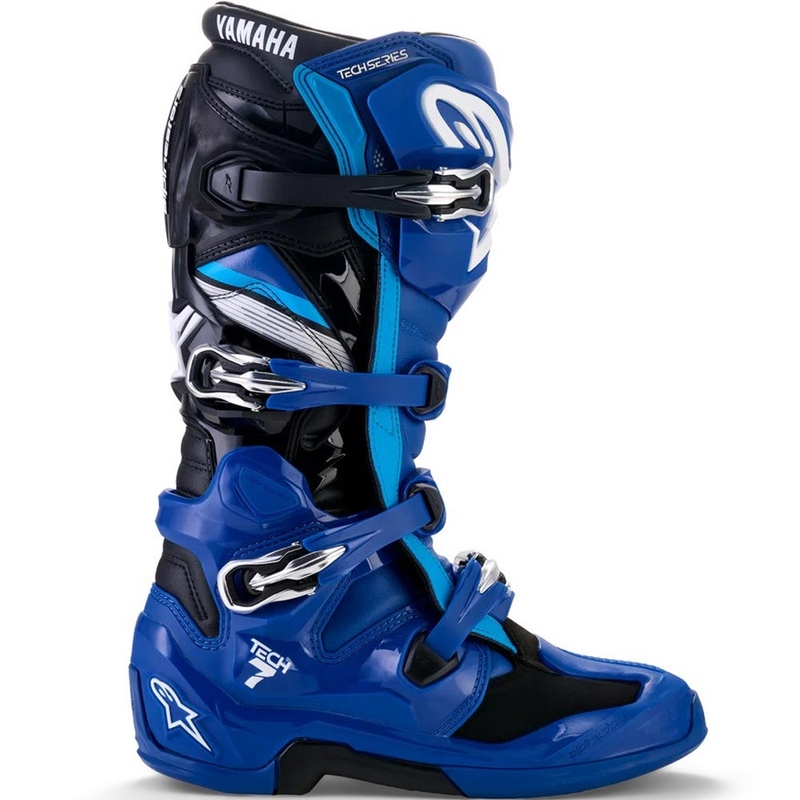 Motokros škornji Alpinestars TECH 7 YAMAHA modro-belo-črna kolekcija