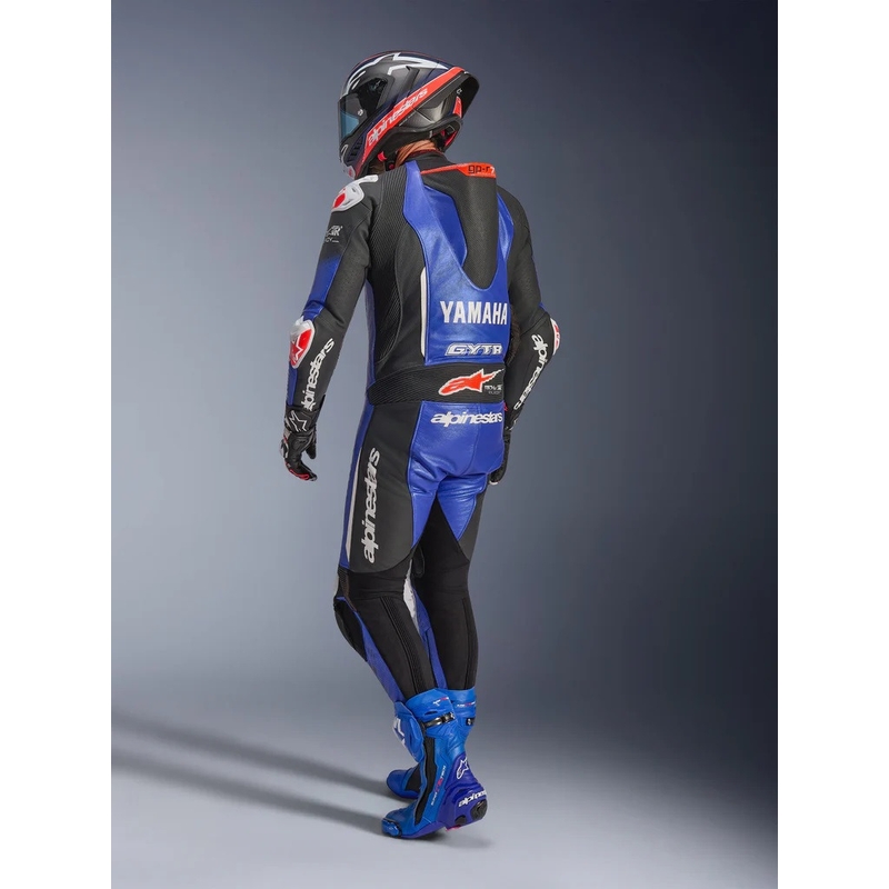 Enodelni usnjen motoristični kombinezon Alpinestars GP-R7 YAMAHA GYTR TECH-AIR, združljiv z kolekcijo modro-črno-belo-rdeče barve
