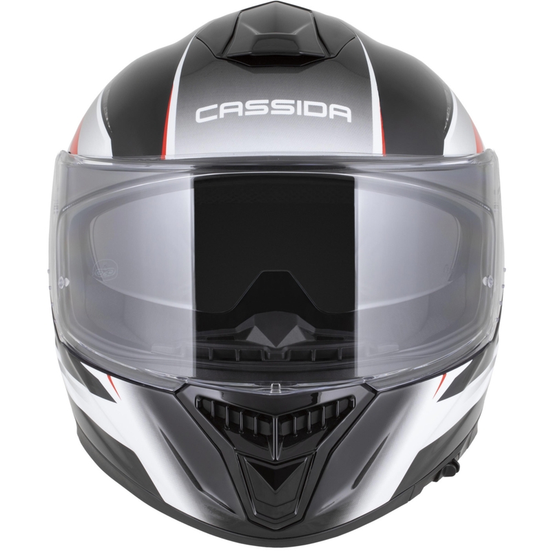 Cassida Integral GTS 2.1 Mega motoristična čelada z integriranim obrazom, črno-belo-rdeča