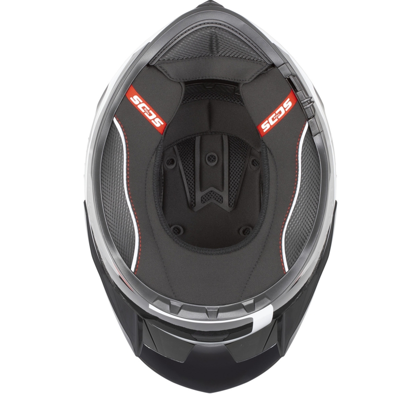 Cassida Integral GTS 2.1 Mega motoristična čelada z integriranim obrazom, črno-belo-rdeča