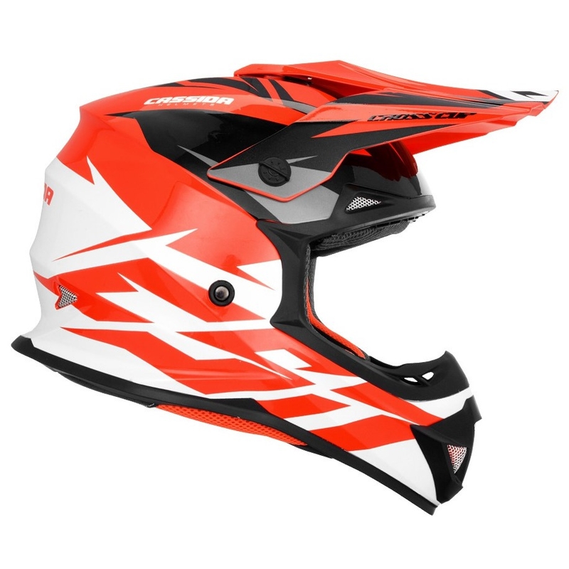 Cassida Cross Cup Two Motokros čelada črno-bela-siva-fluo oranžna
