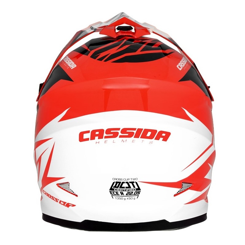Cassida Cross Cup Two Motokros čelada črno-bela-siva-fluo oranžna