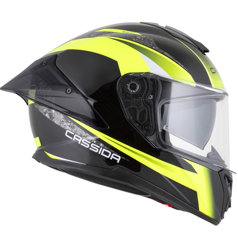 Cassida Integral GTS 2.1 Mega motoristična čelada z integriranim obrazom črno-fluo rumeno-bela