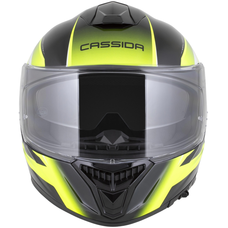 Cassida Integral GTS 2.1 Mega motoristična čelada z integriranim obrazom črno-fluo rumeno-bela