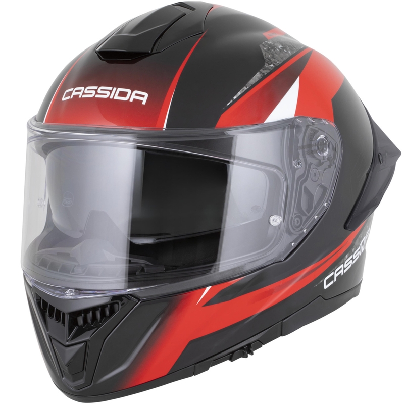 Cassida Integral GTS 2.1 Mega motoristična čelada z integriranim obrazom, črno-rdeče-bela