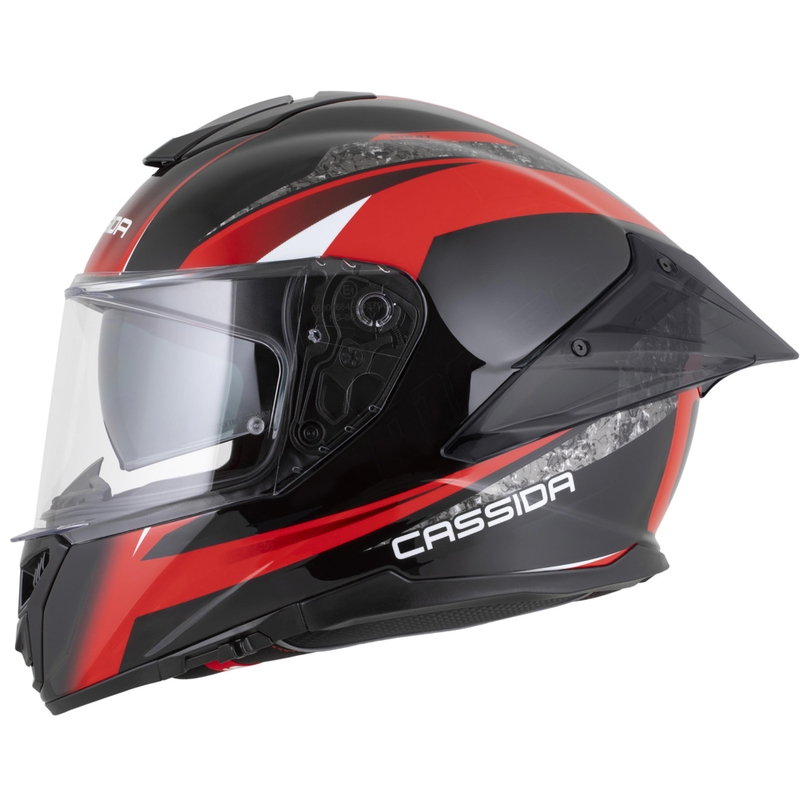 Cassida Integral GTS 2.1 Mega motoristična čelada z integriranim obrazom, črno-rdeče-bela