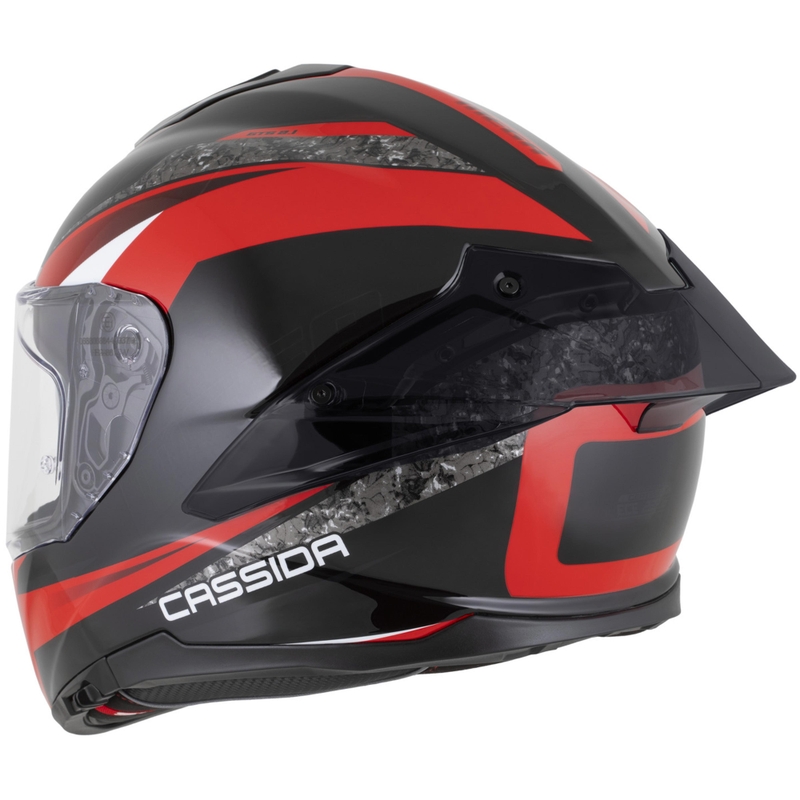 Cassida Integral GTS 2.1 Mega motoristična čelada z integriranim obrazom, črno-rdeče-bela