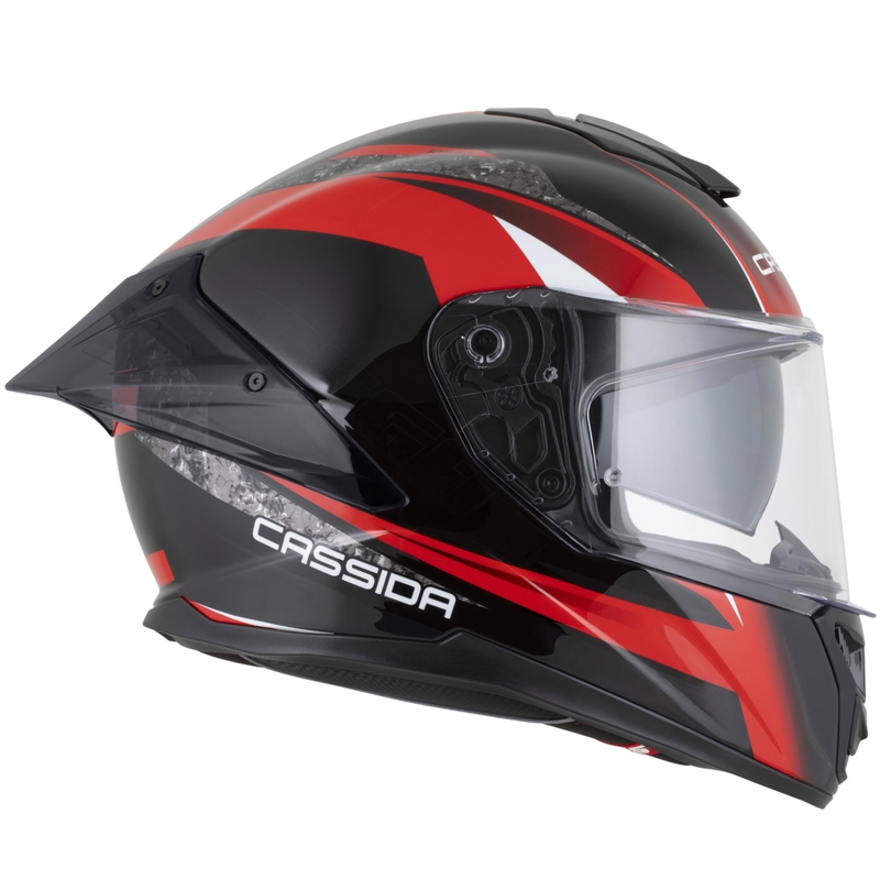 Cassida Integral GTS 2.1 Mega motoristična čelada z integriranim obrazom, črno-rdeče-bela