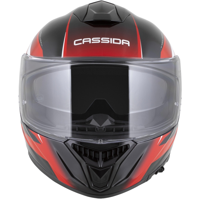 Cassida Integral GTS 2.1 Mega motoristična čelada z integriranim obrazom, črno-rdeče-bela