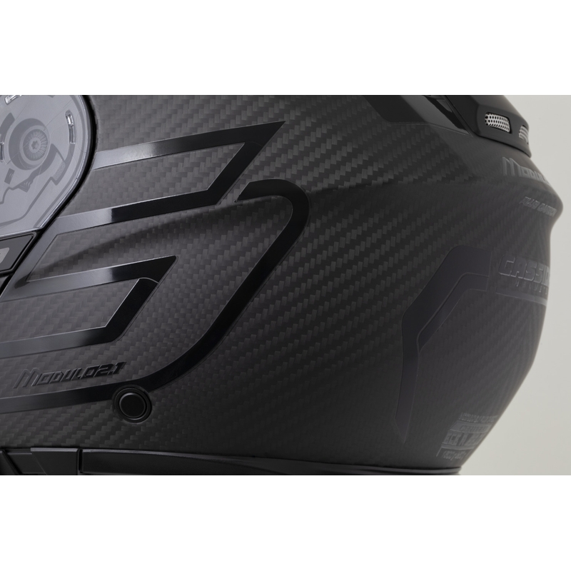 Preklopna motoristična čelada Cassida Modulo 2.1 Plus Carbon BlackOut mat črna