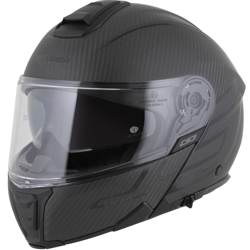 Preklopna motoristična čelada Cassida Modulo 2.1 Plus Carbon BlackOut mat črna